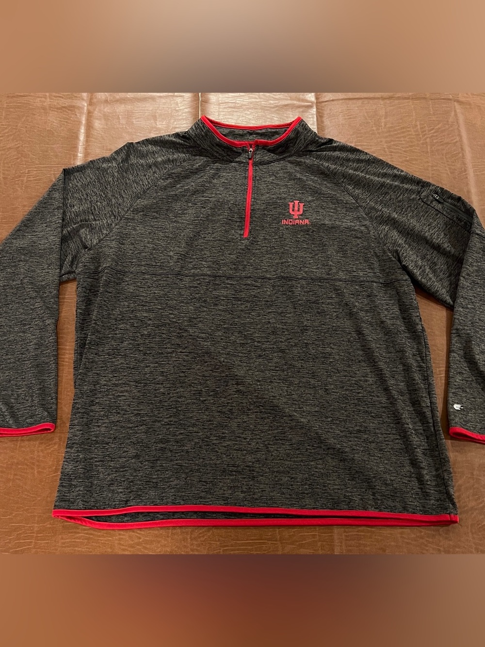 Indiana Hoosiers Men’s 1/4 Zip Activewear Long Sleeve Top - 2XL